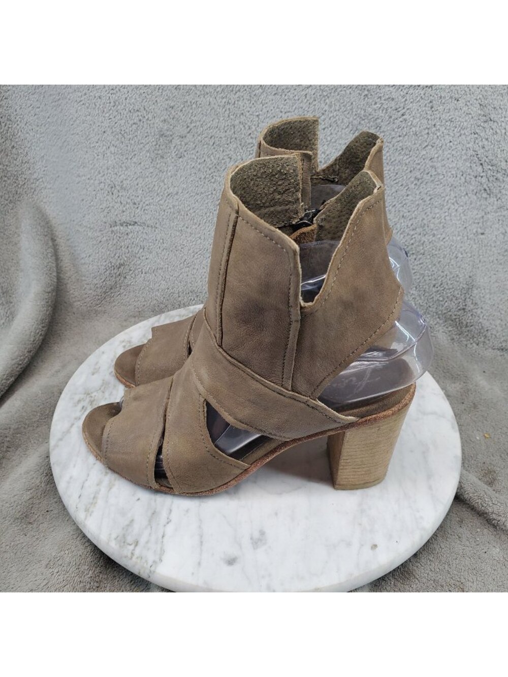 Free People Shoes Womens Size EU 36 US 5.5 Brown Effie Block Heel Booties *Read*